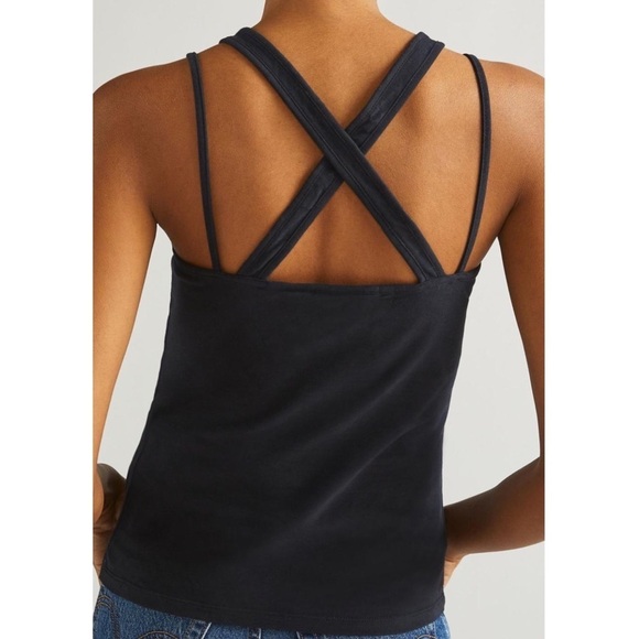 ANTHROPOLOGIE Strappy Tank Top Maeve Deep-V New Black Size XXS Anthro NWT - Picture 4 of 8